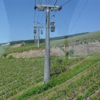 In der Rüdesheimer Seilbahn auf der Fahrt zum Niederwalddenkmal.