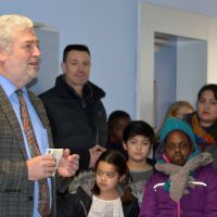 Der Schulleiter Herr Peschke begrüßt die Besucher