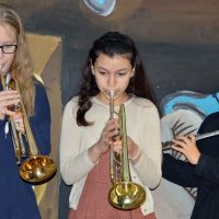 Begrüßung durch die Schüler der Bläserklasse