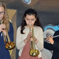 Begrüßung durch die Schüler der Bläserklasse