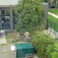 Blick in den Atriumhof aus dem dritten Stock